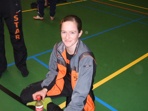 Ook Olga heeft haar oranje sokken aangedaan