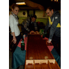 Mayke, Dickie en Frans aan het sjoelen