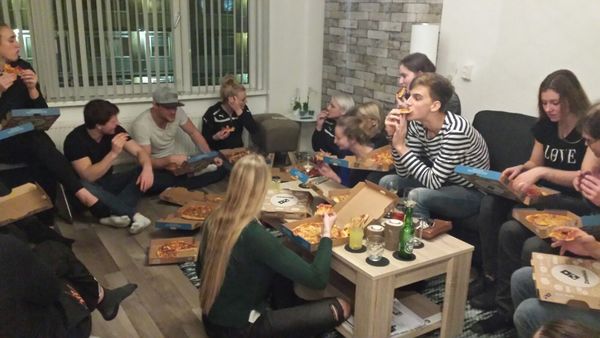 Pizza eten bij Diandra