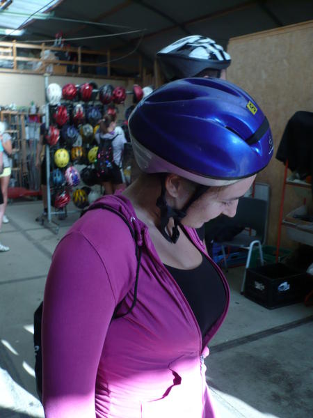 Sonja had een mooi bij haar truitje kleurende helm gevonden