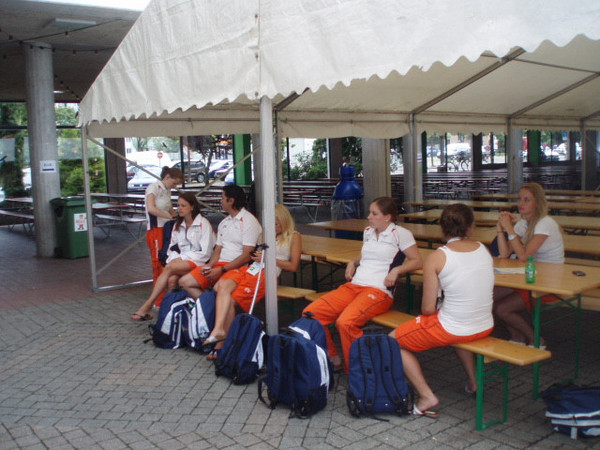 Wachten op de rest van de groep