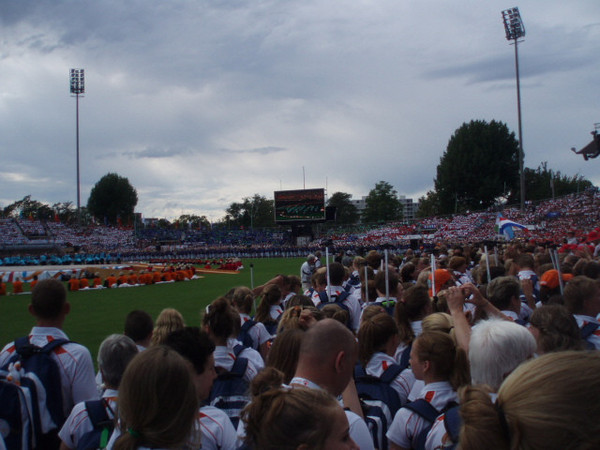 Rondje over de atletiekbaan