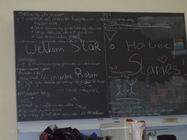 Het schoolbord in de school, boordevol nuttige tips