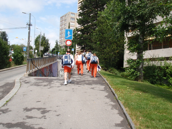 Lopen naar het stadion