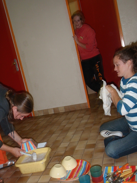 Afwassen in de kleedkamer