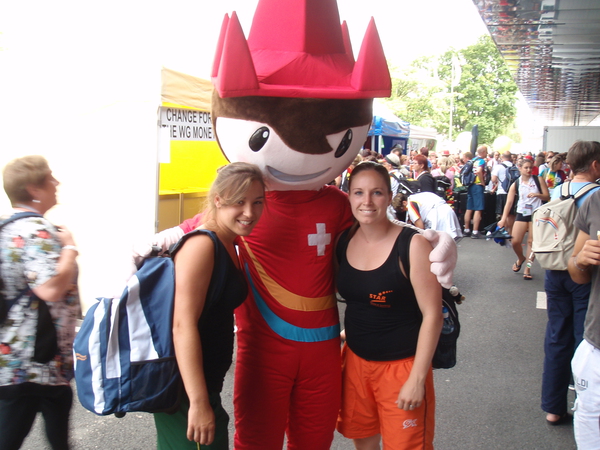 Bij de mascotte