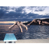 Diandra en Iwan duiken synchroon