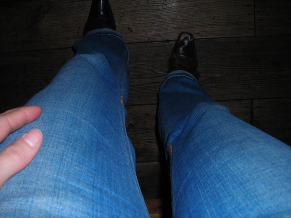 I've got two legs, from my hips to the ground<br />When I move them, they walk around<br />When I lift them, they climb the stairs<br />And when I shave them, they ain't got hairs