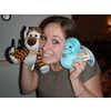 Diandra met twee knuffels