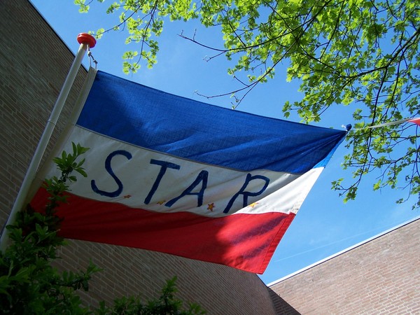 De vlag in top