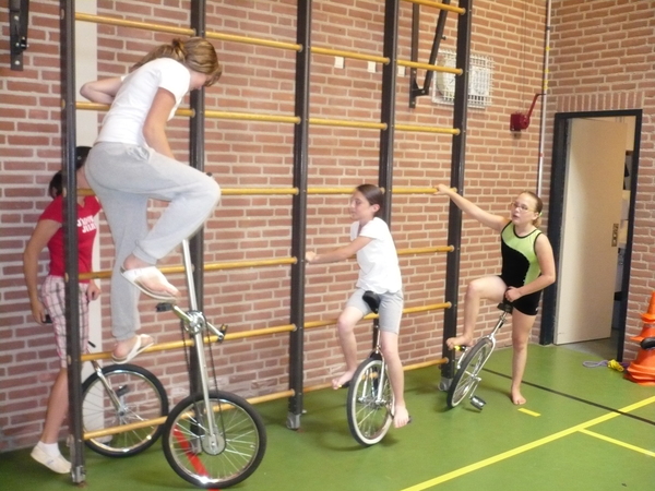 Op de eenwielers